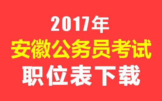 2017安徽阜阳公务员考试职位表-职位表下载
