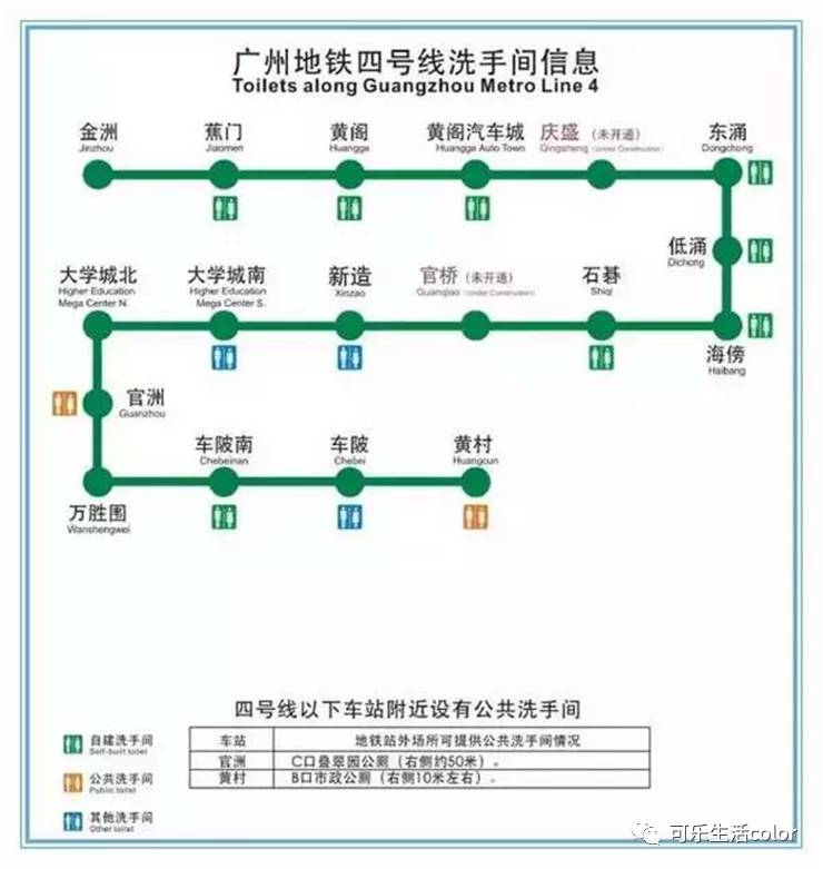 广州地铁4号线厕所分布图