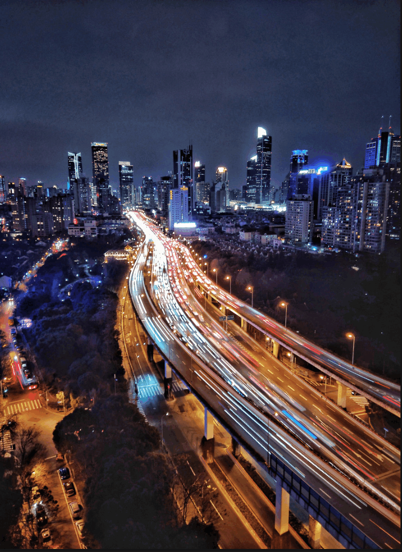 车水马龙的夜景,我用努比亚minis在记录