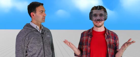 Google最新MR技术:重现被VR头盔挡住一面