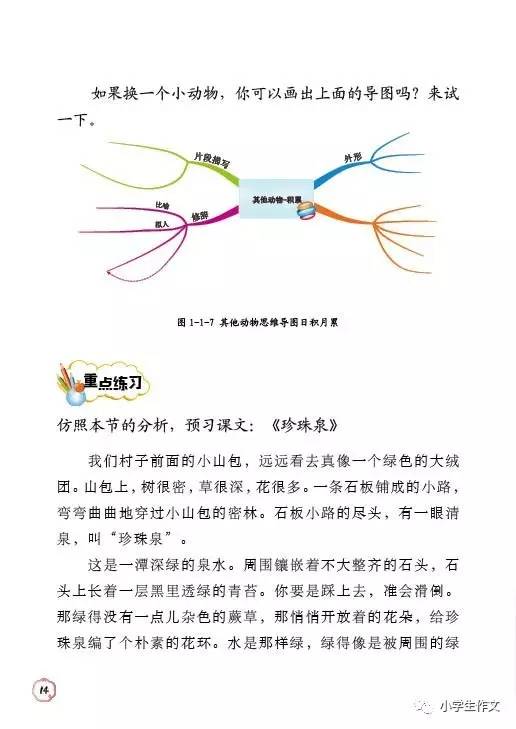 思维导图预习课文3年级下册