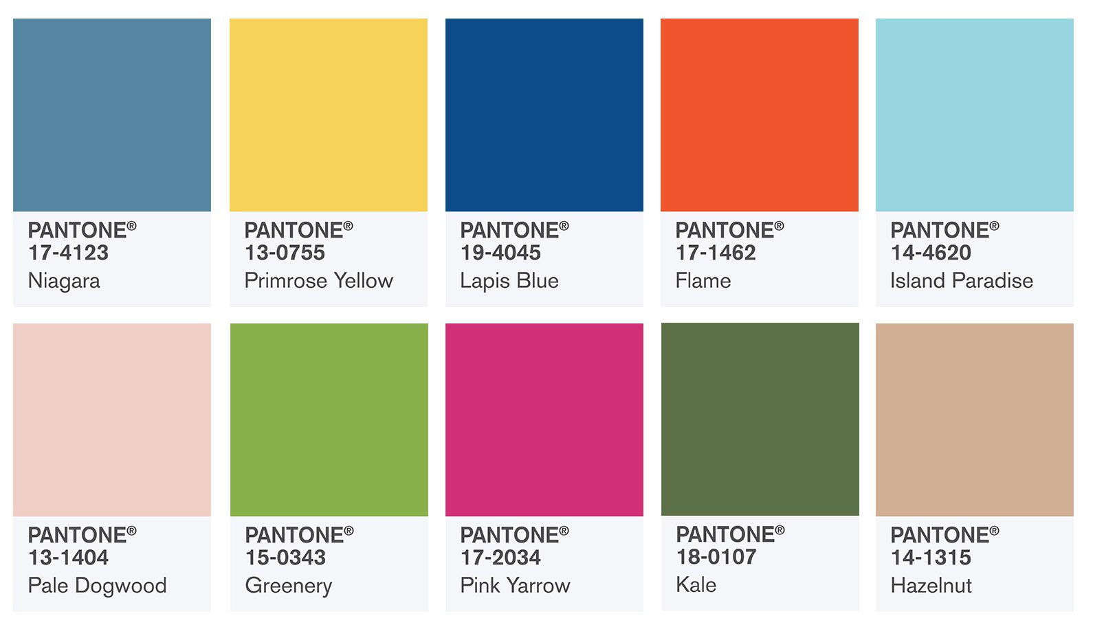 冷静,放松的尼加拉蓝是第1名!pantone