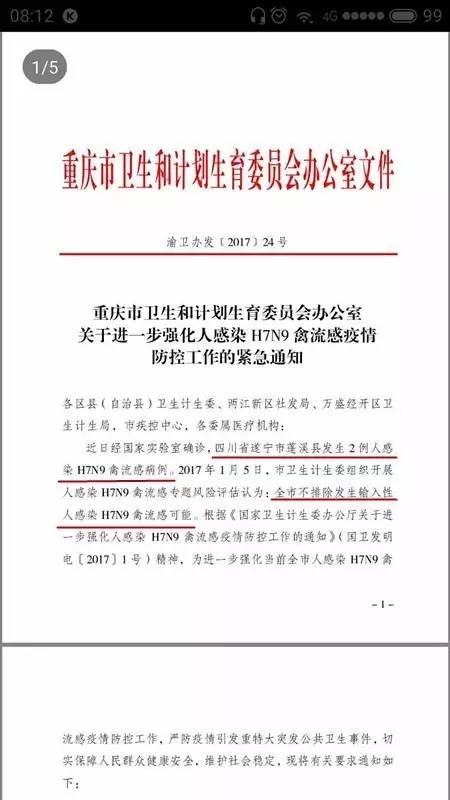 提醒|辟谣!重庆目前并没有人感染h7n9病毒!