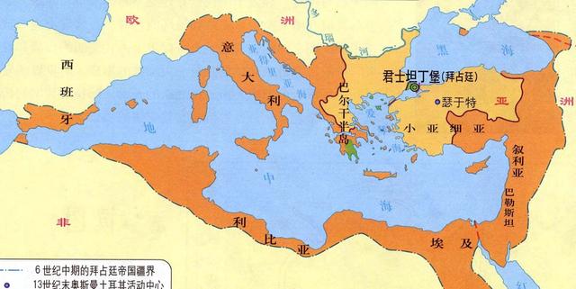 拜占庭,既我们所熟知的东罗马帝国,公元395年,古罗马帝国自东西分裂图片