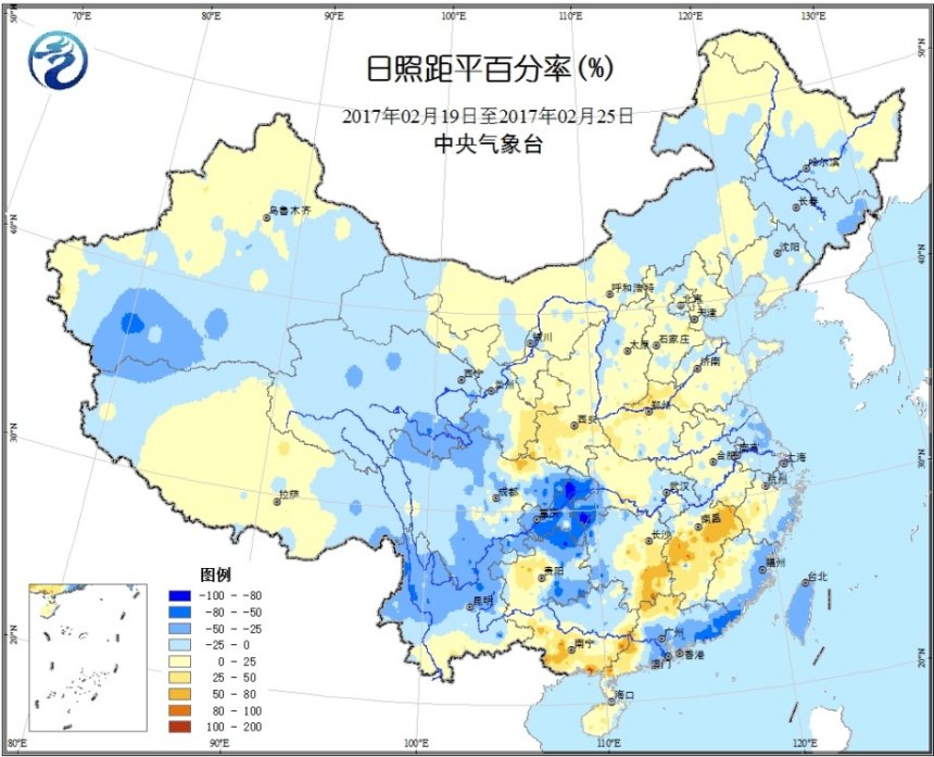 日照距平百分率