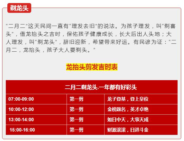 今日二月二龙抬头一定要知道这些禁忌和习俗附剪发吉时表