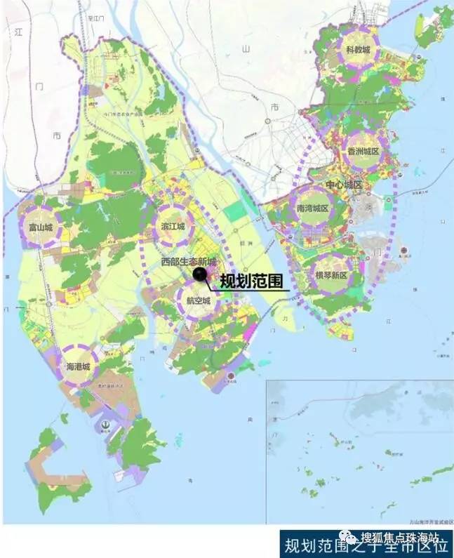 西部中心城区b片区规划范围:位于珠海市金湾区,西临机场北路,东临