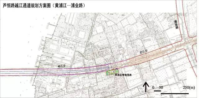 芦恒路越江通道红线规划图(黄浦江—浦业路)