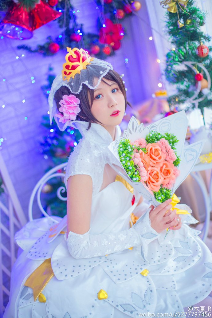 王者荣耀纯白花嫁cos,最美的新娘小乔!