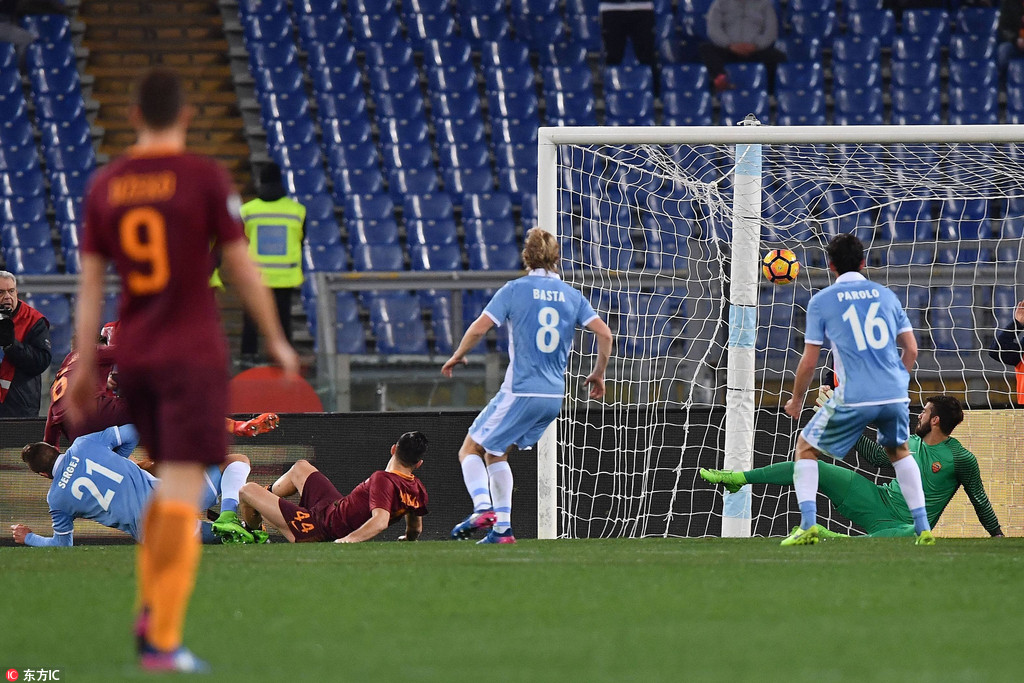 意大利杯半决赛首回合:拉齐奥主场2-0战胜罗马