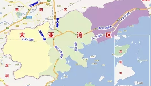 大亚湾:交通便利 大亚湾这里交通便利,两条高速公路贯穿大亚湾区