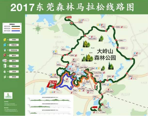 森林公园西门→九转湖路→南洞口路→回到终点大岭山森林公园虎门 3