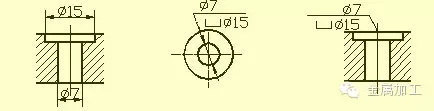 锪平孔沉孔螺纹孔盲孔常见孔的尺寸注法(盲孔,螺纹孔,沉孔,锪平孔)