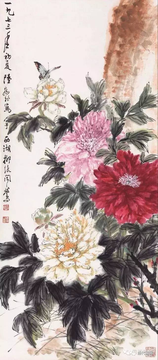 花好月圆,姹紫嫣红:陆抑非笔下的牡丹