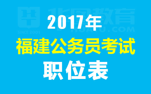 2017福建省公务员考试报名职位表-福建人事考