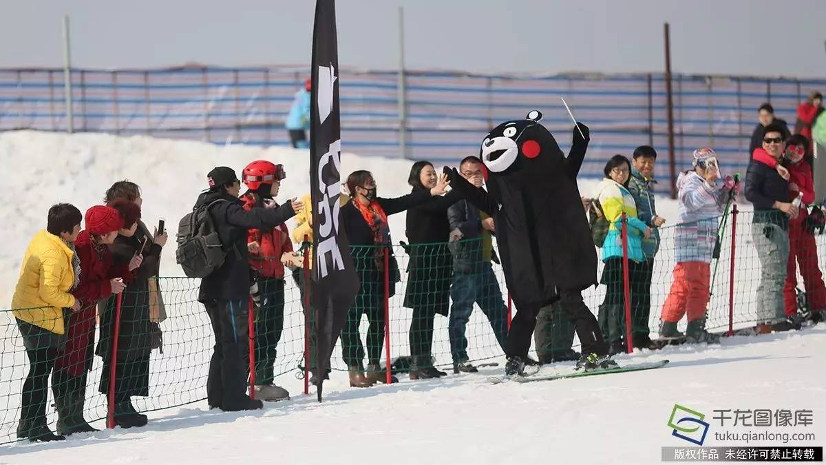 熊本熊在南山滑雪场摔倒后,蜘蛛侠来了