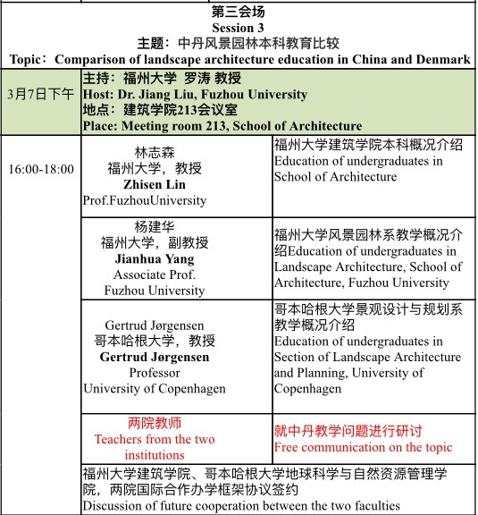 会议主办 福州大学建筑学院 哥本哈根大学地球科学与自然资源管理