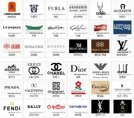 奢侈品手袋、奢侈品皮具、奢侈品服装品牌LOGO一览