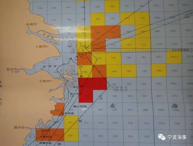 东海区防范商渔船碰撞警示图