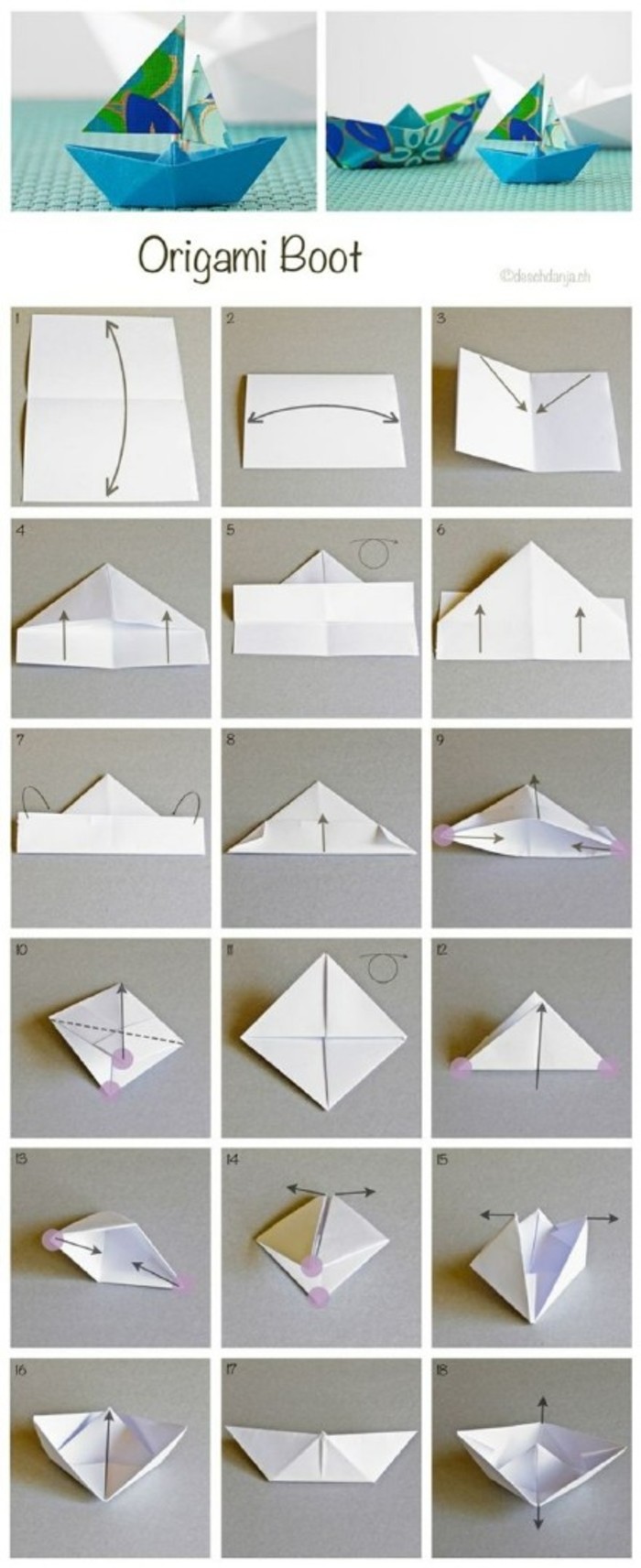 手工折纸大全 几种折纸船图解