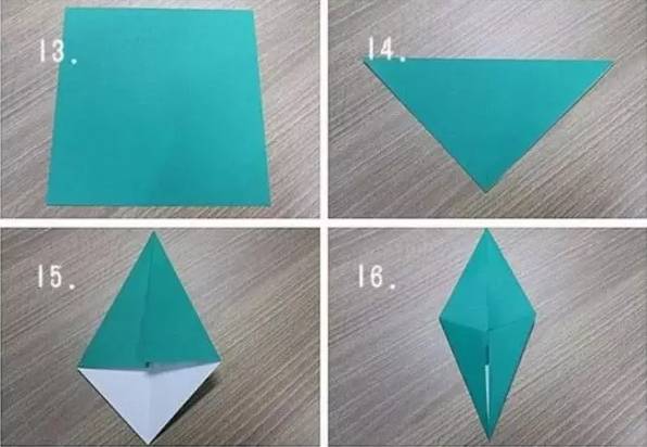 折很多这样的三角,然后把它们套起来(照图中样子);接着做个菠萝叶子套