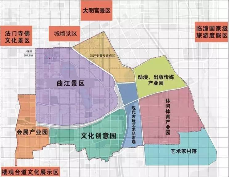 曲江新区位于西安市东南,是陕西省,西安市确立的以文化产业和旅游