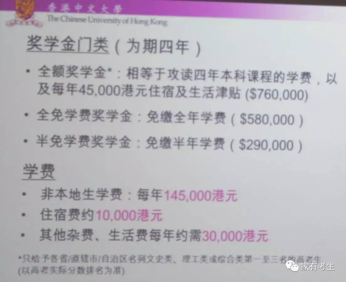 香港中文大学在河南招生全额奖学金65万元