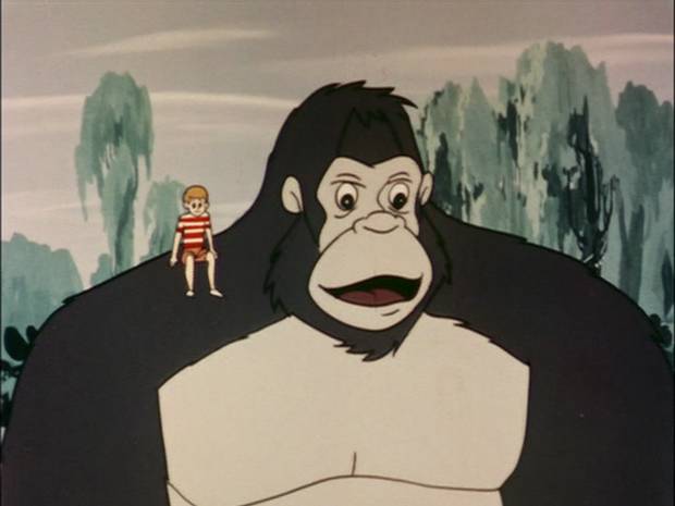1966年的动画片《金刚秀》(the king kong show)讲述金刚和"邦德"一家