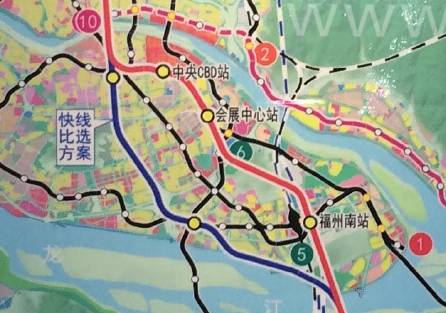图示中,滨海线起于福州火车站,沿六一路南下,经中央cbd,福州南站图片