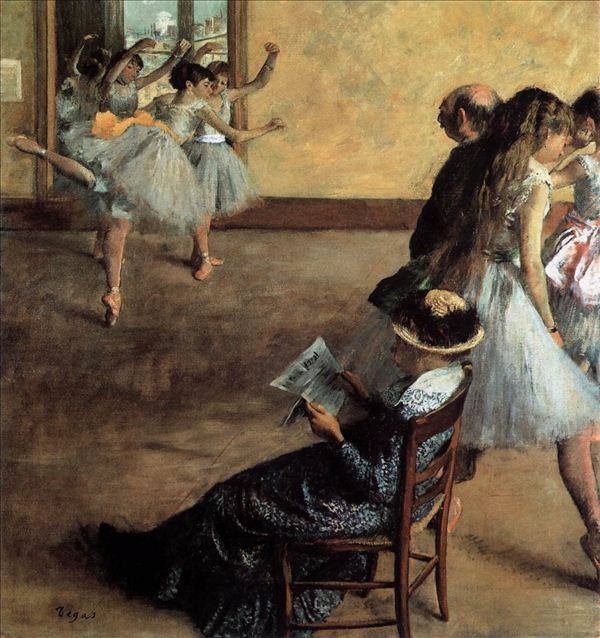 他最著名的绘画题材包括芭蕾舞演员和其他女性,以及赛马.