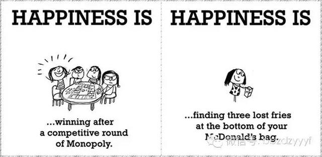 风趣暖心的 小漫画 中英文告诉您 幸福是什么