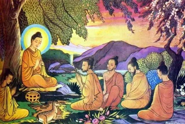 开悟之后,佛陀到了鹿野苑,向原先离他而去的五位侍者宣说自己所证