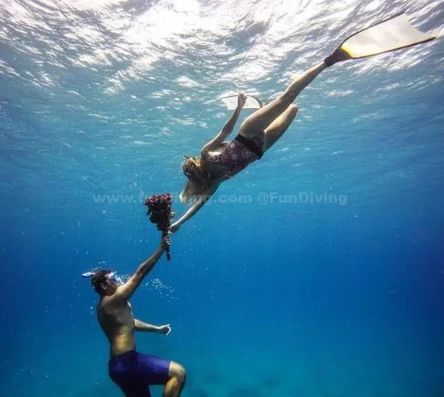 水中求婚？夏威夷冒险旅行家创意水下人像