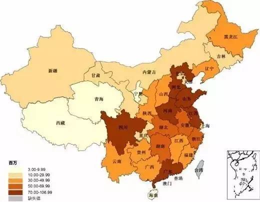 中国各省人口数量_中国各省人口分布图