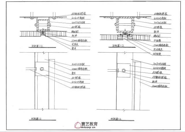 鲁迅美术学院15级环艺于泽源(墙面轻钢龙骨施工图画法)