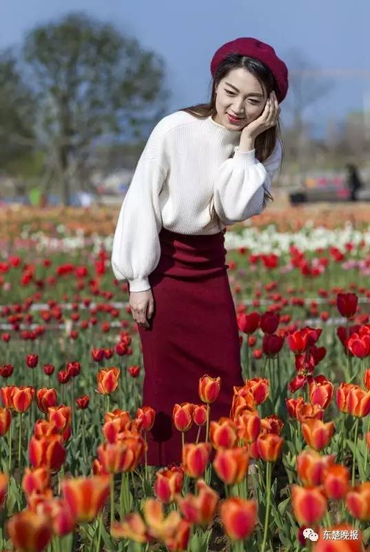 在花海邂逅误入凡间的仙子 快来晒出你身边的气质美女 共同为郁金花海