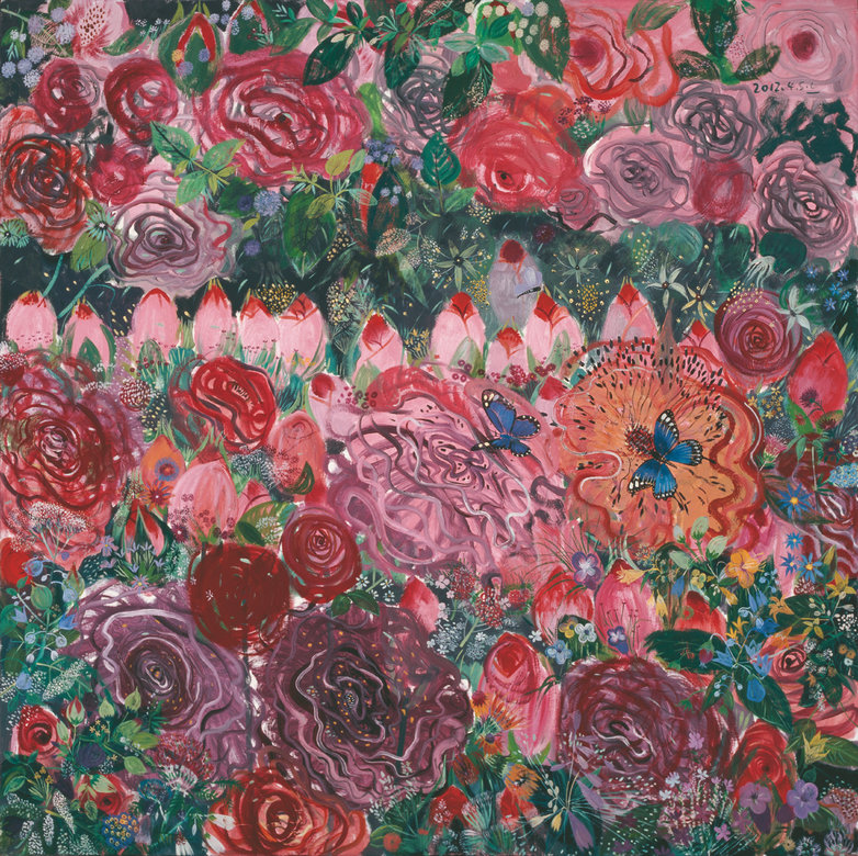 申玲《感时花溅泪-2 2012 布面油画 200×200 cm