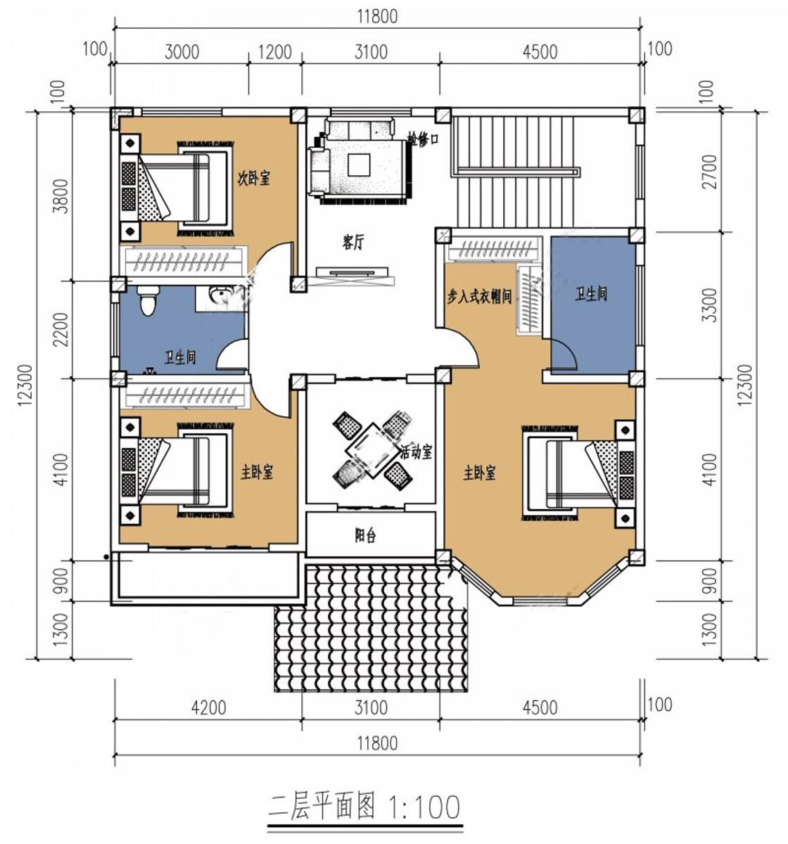 新农村自建两层别墅12x12米欧式田园自建房