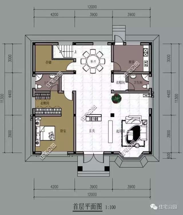 二层作为一栋房屋最重要的居住空间,多卧室的设计符合农村生活所需.