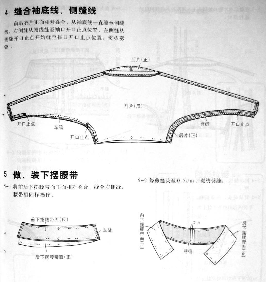 蝙蝠袖女士衬衫的裁剪图及缝制教程