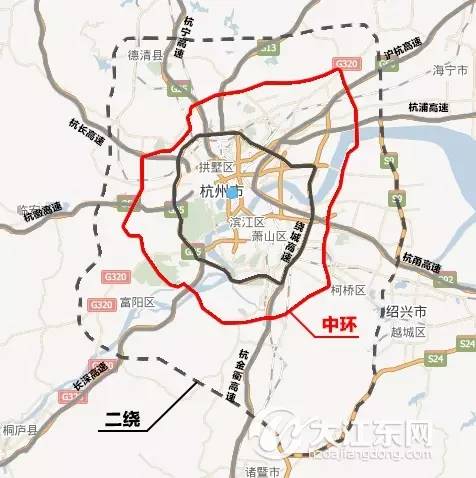 又具有杭州绕越城市功能的高速公路通道"