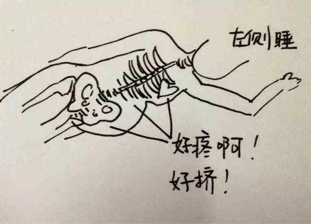 一个有才的麻麻,画了一组手绘图来表达自己孕期睡觉的烦恼.