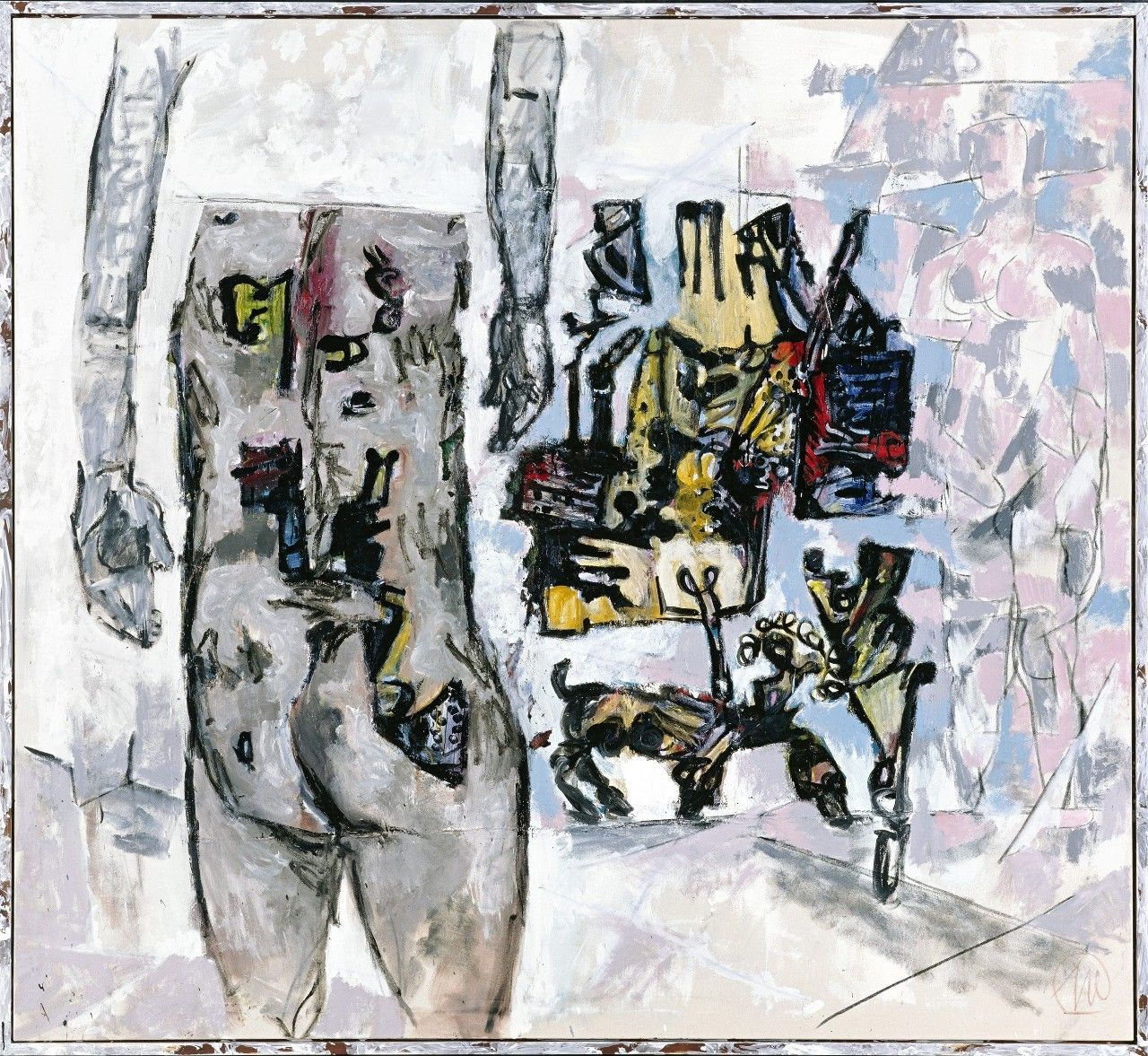 《没有女人的男人,帕西法尔》,200x300cm,布面油画,1994