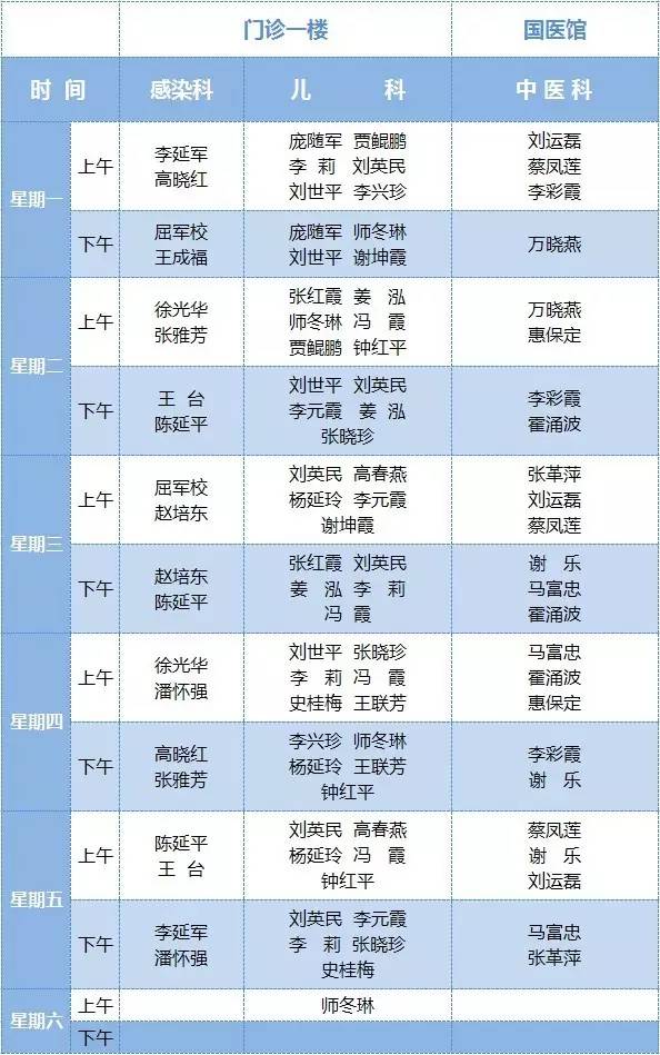 一网打尽延大附院最新门诊专家坐诊时间一览表收藏备用