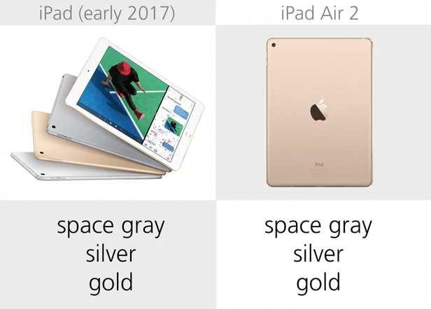 规格参数对比:iPad(2017)vs iPad Air 2