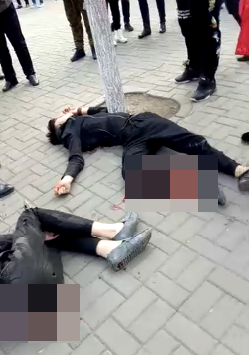 吉林省德惠市某中学门前两名学生倒在血泊中