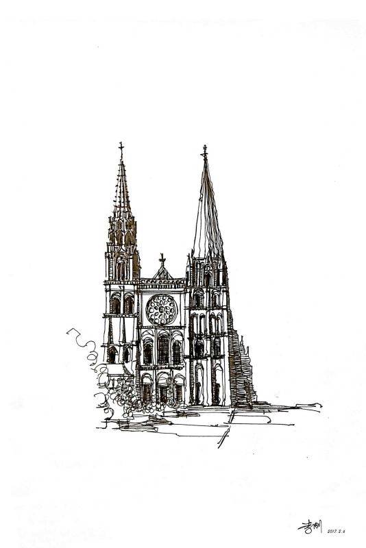 中世纪哥特建筑巴黎圣母院