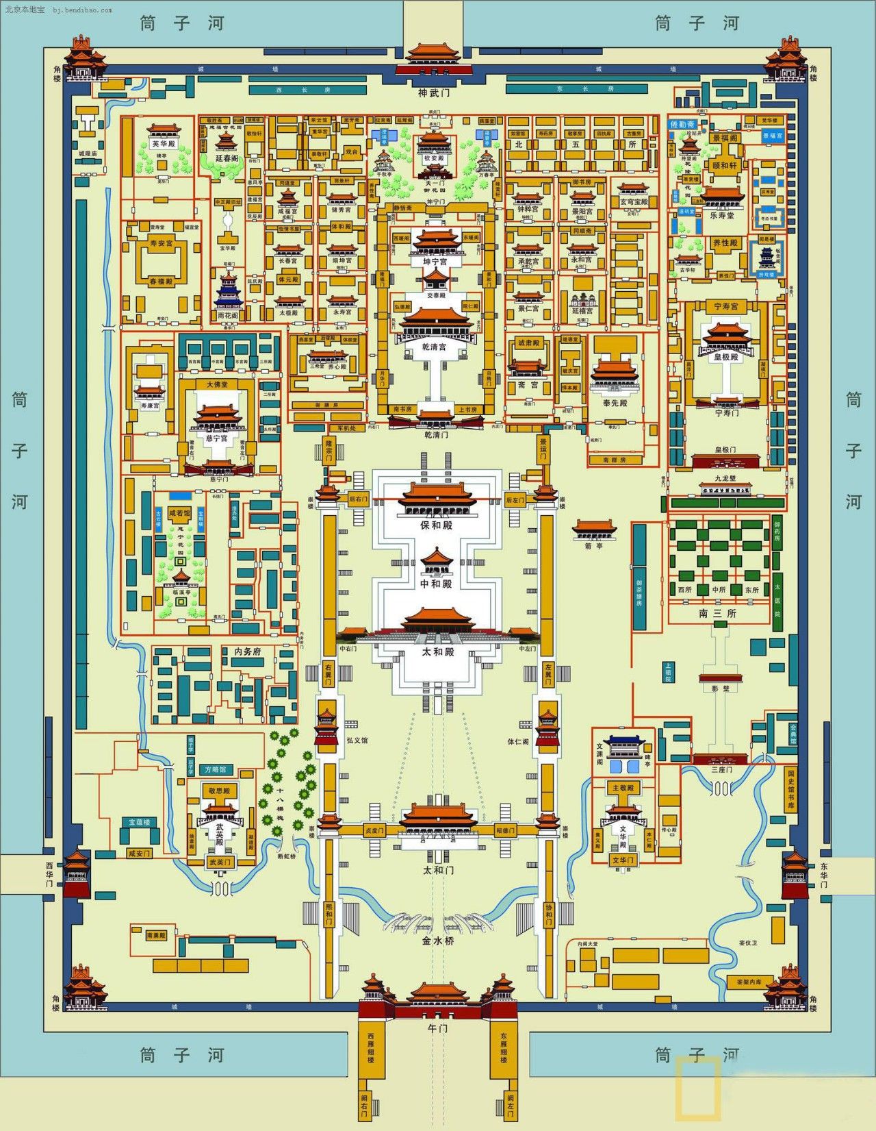 附2:故宫博物院交通图(点击图片可放大观看)