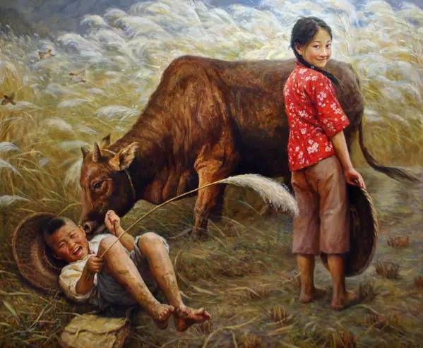油画里的乡村童年:最触动心灵的,往往源于生活!
