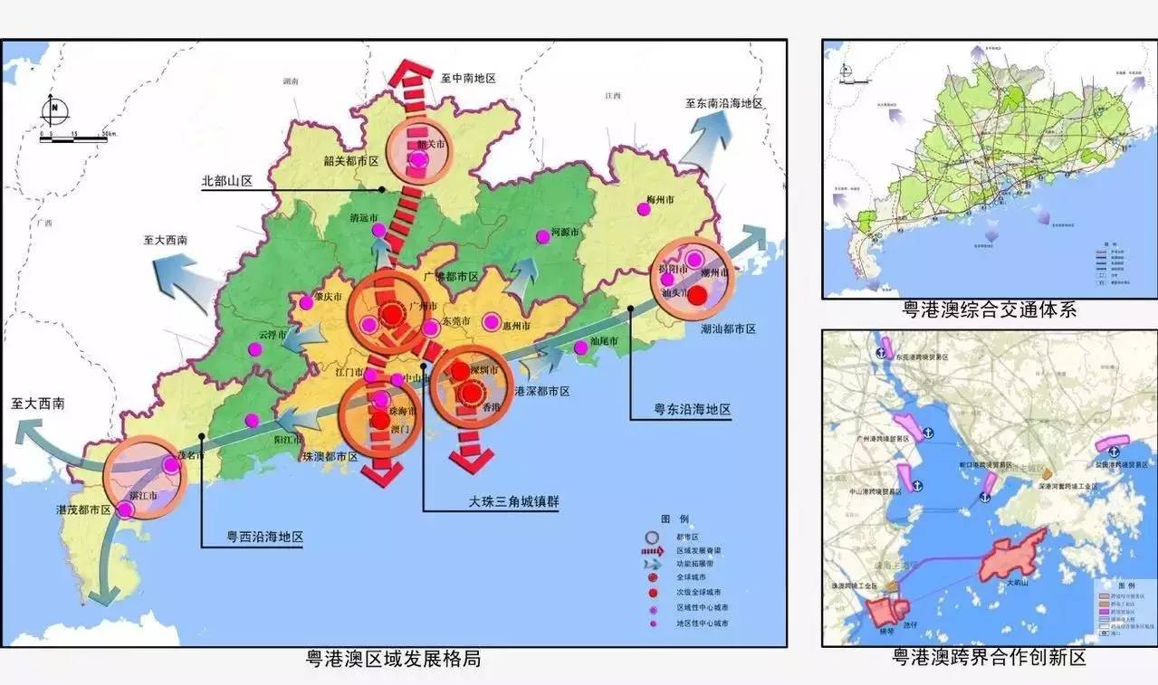 在未来的粤港澳大湾区城市群的建设中 "多圈,多核,叠合,共生"是